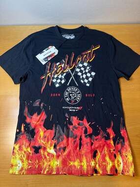 Reason Clothing x Dodge SRT Hellcat Born Bold Flame Graphic T-Shirt